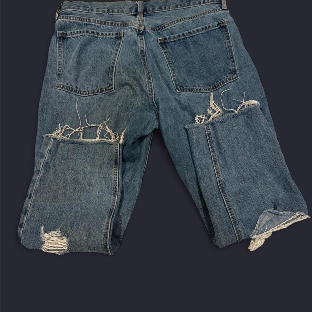 Old Navy Women's High Rise Distressed Blue Jeans - Picture 3 of 4